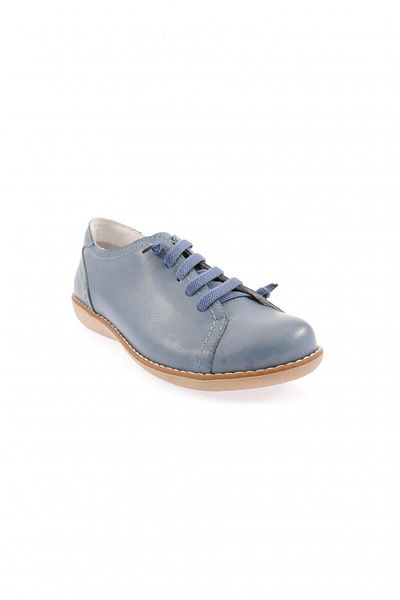 DGN Pantofi confortabili pentru femei din piele naturală - albastru denim 553213171