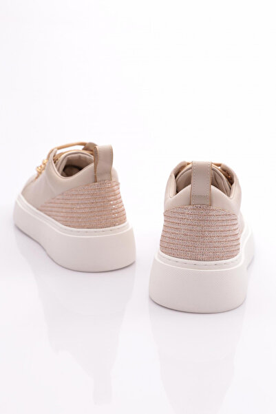 DGN Μπεζ Γυναικεία Αθλητικά Παπούτσια - Χοντρά Χρώματα και Κρυστάλλινη Πέτρα Λεπτομέρεια 15299743118