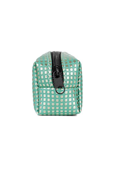 Gözde Proje Artificial Leather Green Dotted Pencil Case