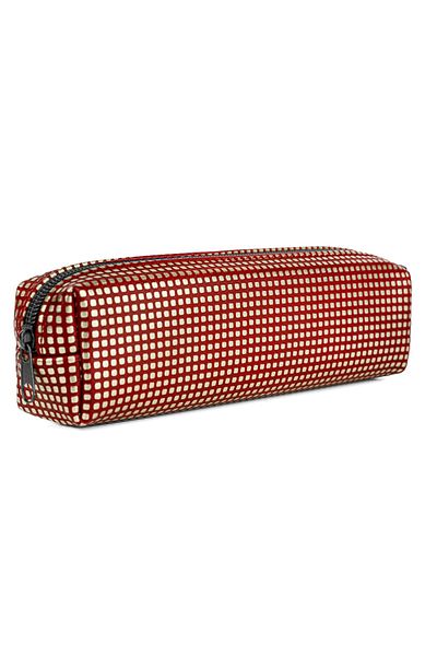 Gözde Proje Faux Leather Red Dotted Pencil Case