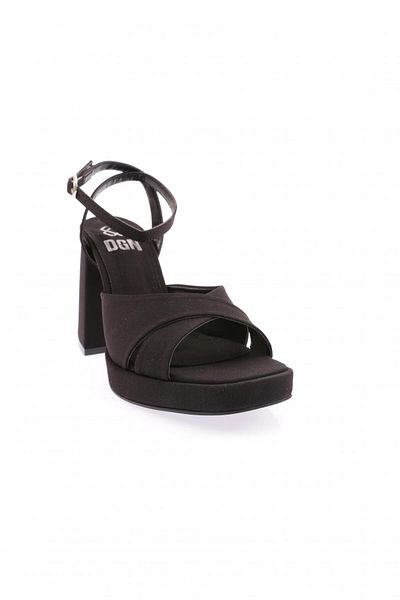 DGN 7751-23Y Women's Cross Strap Low Platform High Heel Cross Strap Sandals