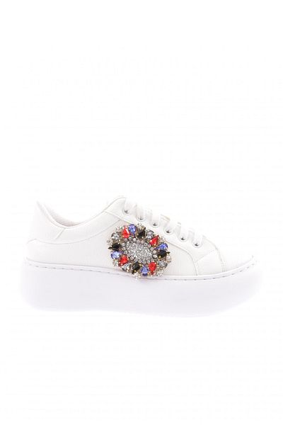 DGN 874-23y Pantofi de damă cu șireturi cu cataramă de piatră de cristal
