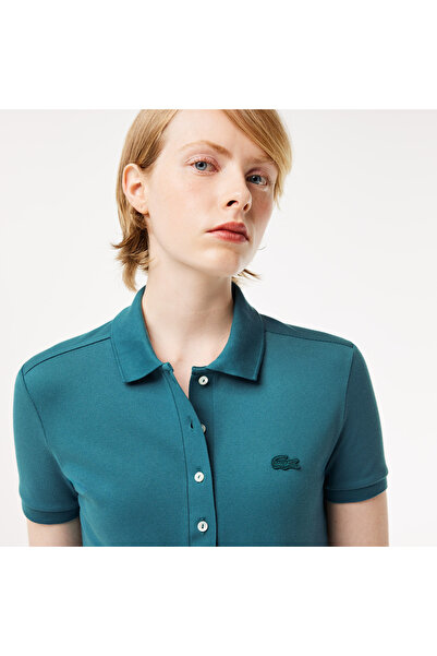 Lacoste Kadın Slim Fit Mavi Polo