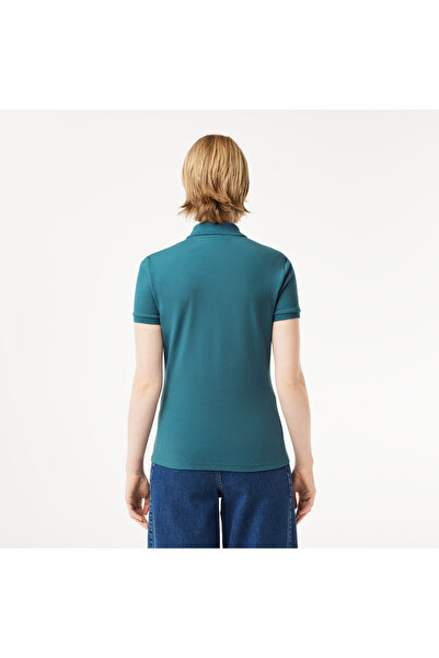 Lacoste Kadın Slim Fit Mavi Polo