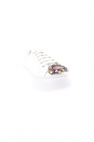 DGN Pantofi de damă cu vârf de cristal, cu cataramă, cu șireturi, White Dolce 98321097