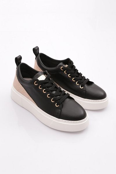 DGN Silver Stone Anklet Detailed Women's Sneakers - Black-White 15299623118