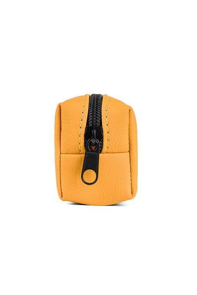 Gözde Proje Faux Leather Matte Yellow Pencil Case