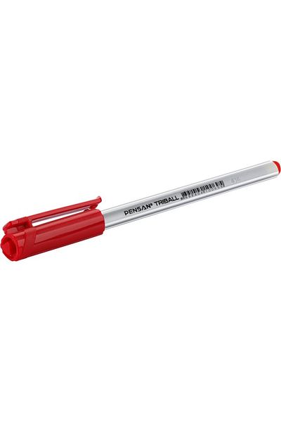 Pensan Triball Ballpoint Pen 12 Pieces Box - Red