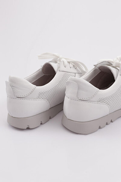 DGN Kadın Lazerli Bağcıklı Sneakers Ayakkabı Beyaz 33673