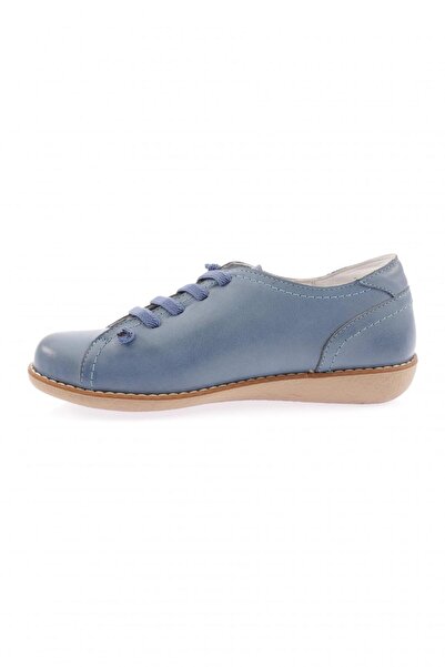 DGN Pantofi confortabili pentru femei din piele naturală - albastru denim 553213171