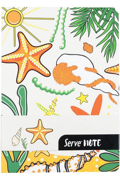 Serve Note 15x21cm 120yp Caiet cu model în dungi Galben muștar