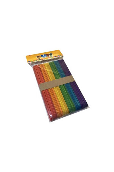 Puti Wooden 50 Colorful Big Tongue Sticks / 4605