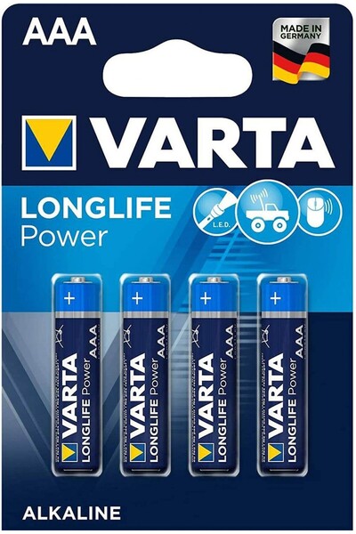 Varta AAA Longlife Power 4'lü Alkaline İnce Pil - Mavi