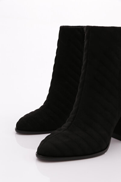 DGN Kadın Topuklu Bot Siyah Süet 1016233210