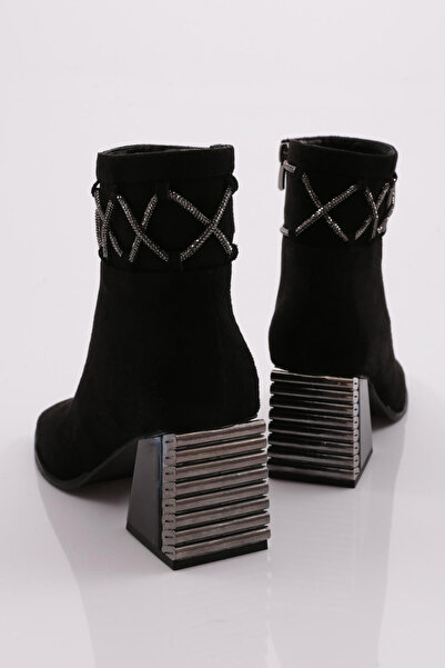 DGN Kadın Topuklu Bot Siyah Süet 421123488