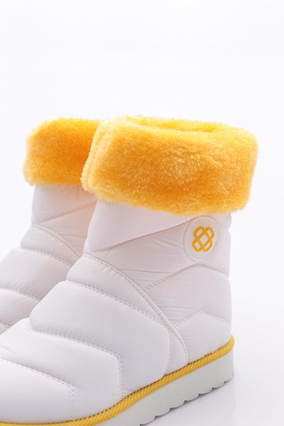 DGN Kız Çocuk Bilekleri Yünlü Bot Beyaz Sarı 2343224