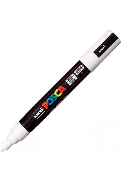 Uni Uniball Posca 1.8-2.5mm Round Tip White Poster Marker - Pc5m