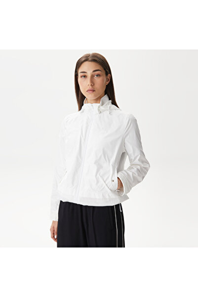 Lacoste Kadın Kapüşonlu Beyaz Mont