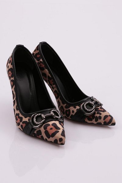 DGN Pantofi de damă cu toc înalt Leopard negru 442362821