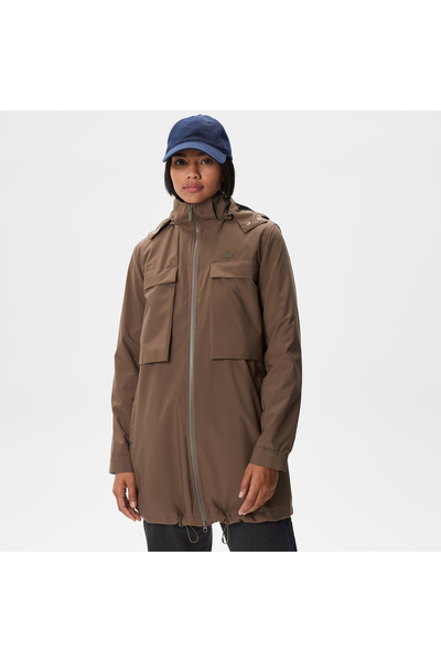 Lacoste Women's Hooded Brown Coat