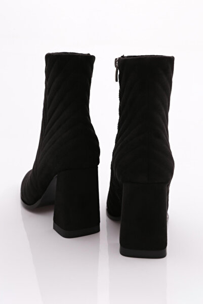 DGN Kadın Topuklu Bot Siyah Süet 1016233210