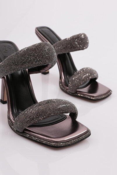 DGN Платинові жіночі капці на підборах - Срібна стрічка, металік 313833210