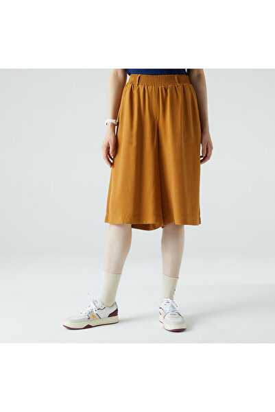 Lacoste Kadın Relaxed Fit Kahverengi Bermuda