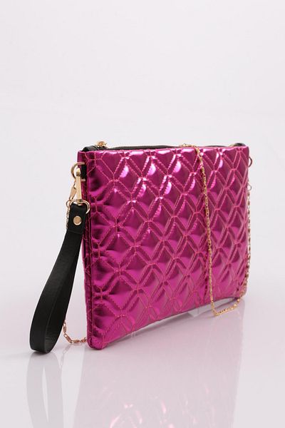 DGN Women's Fuchsia Metallic Shoulder Bag 51153448
