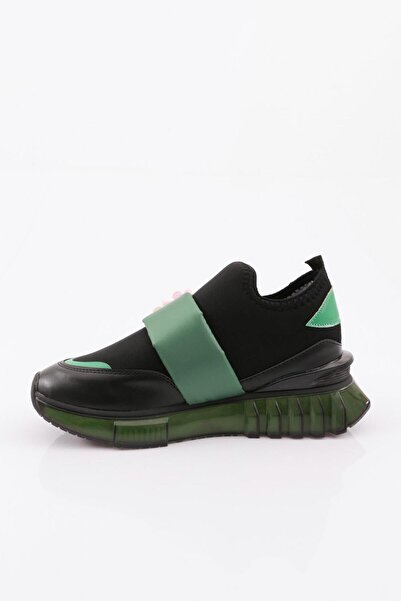 DGN Kadın Çiçek Detaylı Sneakers Yeşil 3513137