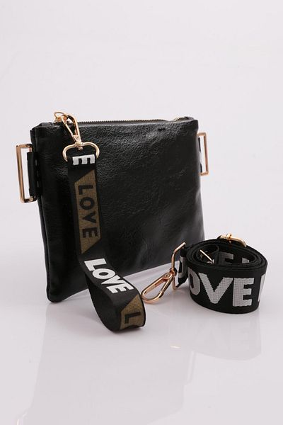 DGN Black Metallic Wrinkled Women's Bag - 51193448