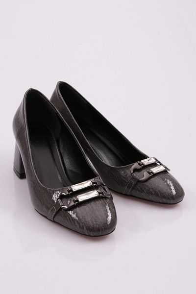 DGN Pantofi cu toc pentru femei cu model șarpe gri - 34523539