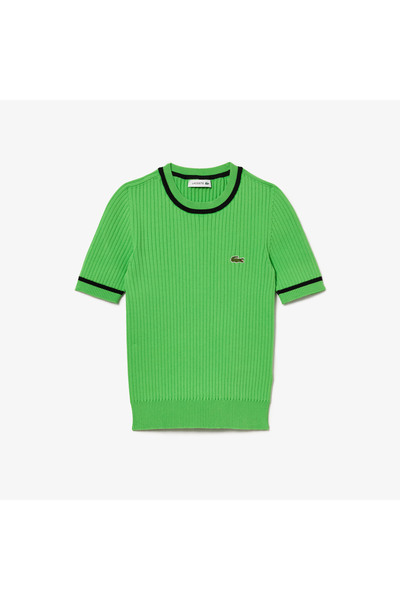 Lacoste Kadın Kısa Kollu Bisiklet Yaka Yeşil Triko