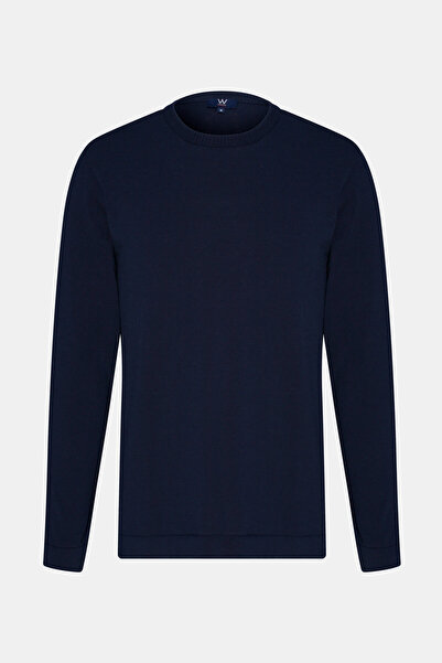 W Collection Lacivert Bisiklet Yaka Kazak