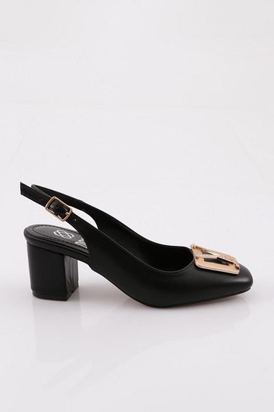 DGN A15 Women's - V Buckle and Open Back Heeled Shoes