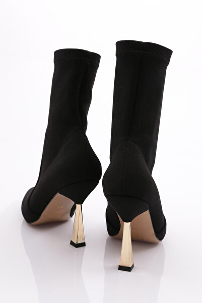 DGN Černé strečové dámské kozačky na podpatku - 422162821