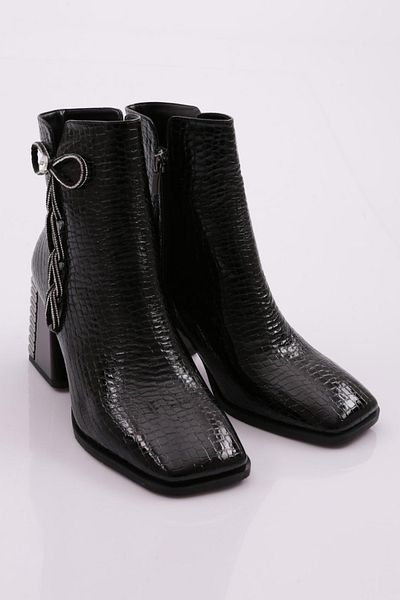 DGN Black Crocodile - 31005 Γυναικείες μπότες με τακούνι