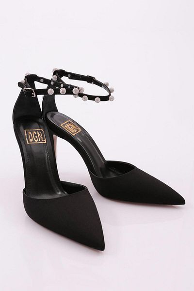 DGN 5159 Pantofi cu toc cu detalii de piatră