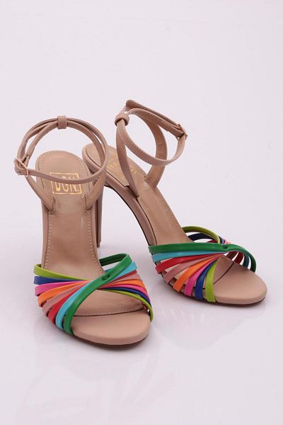 DGN Beige Heeled Multi Ankle Lacing Women's Shoes - 42152859