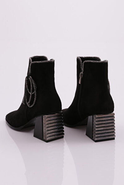 DGN Kadın Topuklu Bot Siyah Süet 421153488