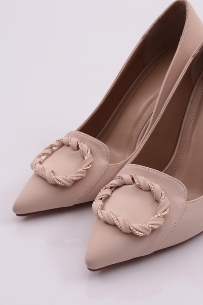 DGN Női kerek kötélmintás sarkú cipő bézs búvár 421412821