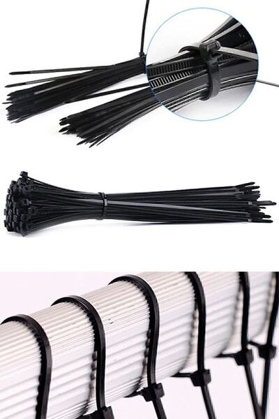 DDTREND 50 Adet A Kalite Siyah Plastik Kelepçe , Cırt Kablo 2,5 mm En - 10 cm...