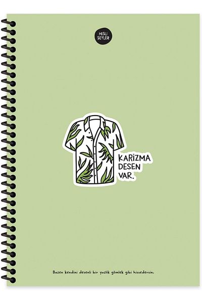 KESKİN COLOR Sensational Things 17X24Cm Spiral 100 Yp. Hard Cover Checkered Notebook - Karizma (Green) / 500612