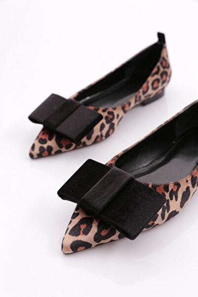 DGN Kadın Babet Siyah Kadife Leopar 26103557