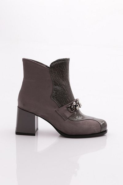 DGN Γυναικείες μπότες με τακούνι Platinum Suede Crocodile - 81121033