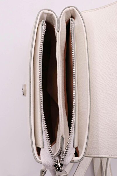 DGN Geantă albă pentru femei - cu capac și manșon 41623431