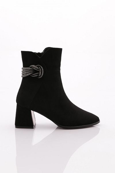DGN Γυναικείες μπότες με τακούνι Black Velvet - 342333539
