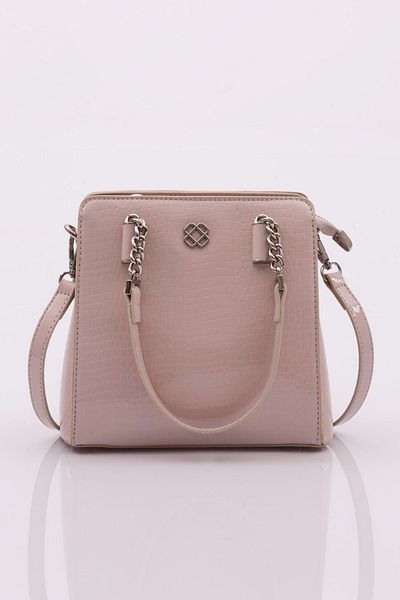 DGN Beige Patent Leather Croco - Women's Chain Bag