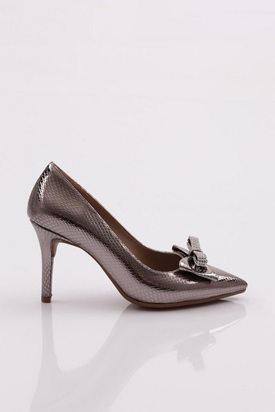 DGN Pantofi de damă cu toc înalt Platinum Snake Metallic 4711062821