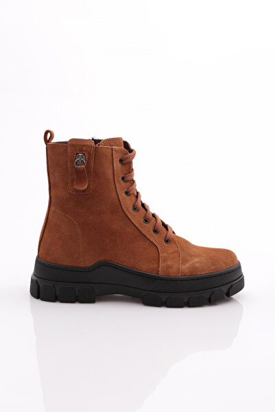 DGN Γυναικείες μπότες με φερμουάρ με λεπτομέρειες με κορδόνια από γνήσιο δέρμα καστόρι 1681123217