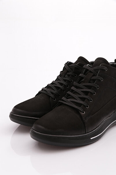 DGN Erkek Bağcıklı Bot Siyah Nubuk Hakiki Deri 3421423210